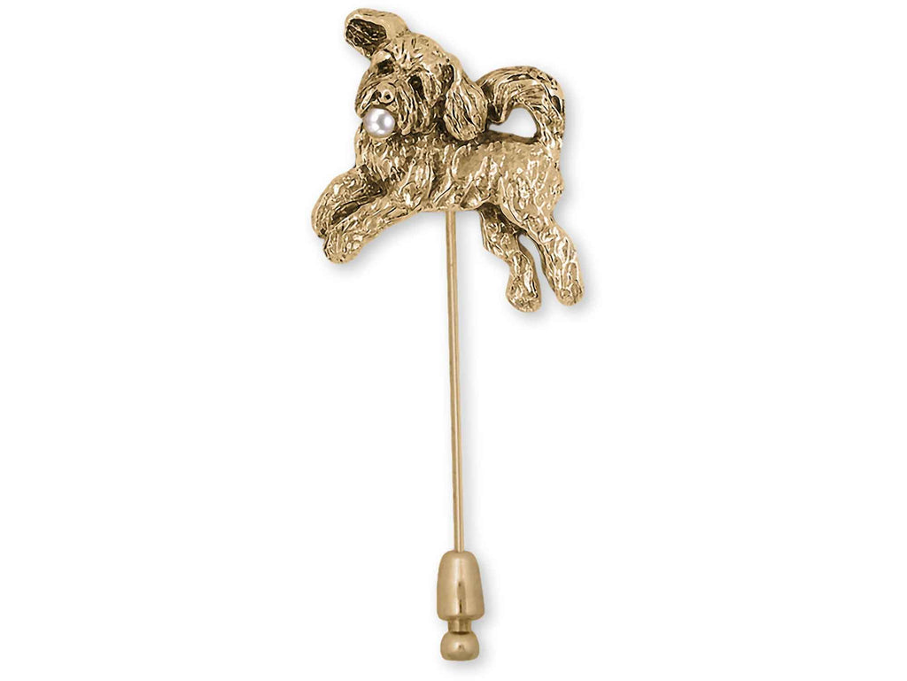 Goldendoodle Charms Goldendoodle Brooch Pin 14k Gold Vermeil And Cultured Pearl Goldendoodle Jewelry Goldendoodle jewelry