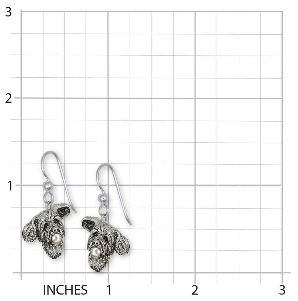 Goldendoodle Earrings Sterling Silver And Cultured Pearl Handmade Goldendoodle Jewelry  GDL14H-EP