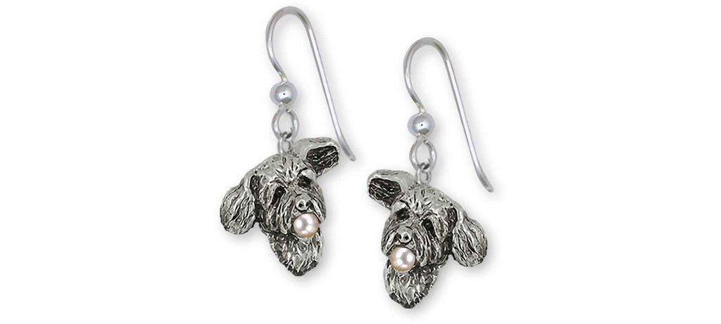 Goldendoodle Charms Goldendoodle Earrings Sterling Silver And Cultured Pearl Goldendoodle Jewelry Goldendoodle jewelry