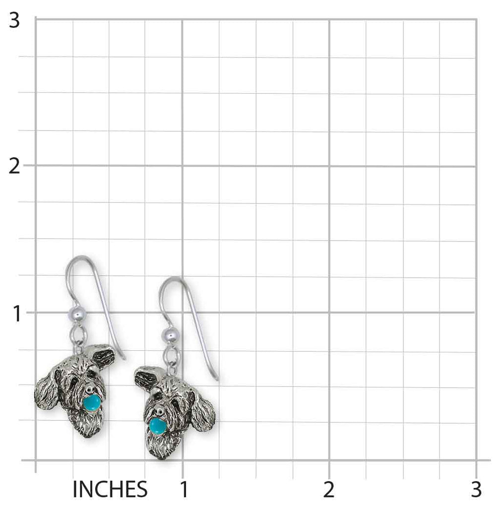 Goldendoodle Earrings Sterling Silver And Turquoise Handmade Goldendoodle Jewelry  GDL14H-ETQ