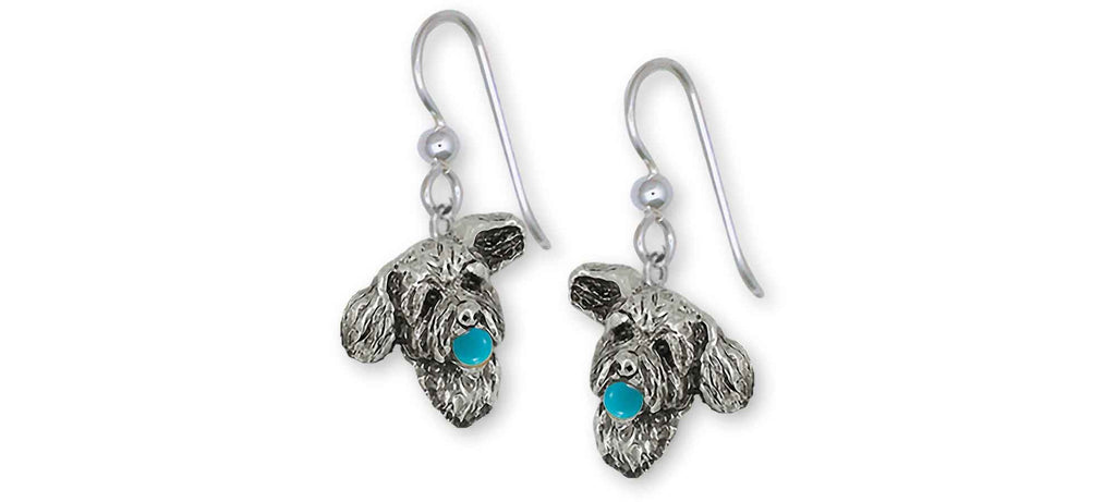 Goldendoodle Charms Goldendoodle Earrings Sterling Silver And Turquoise Goldendoodle Jewelry Goldendoodle jewelry