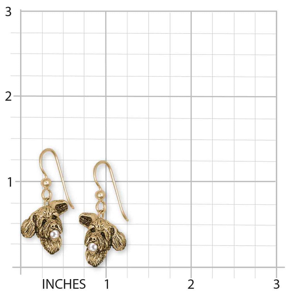 Goldendoodle Earrings 14k Gold Vermeil And Cultured Pearl Handmade Goldendoodle Jewelry  GDL14H-EVMP