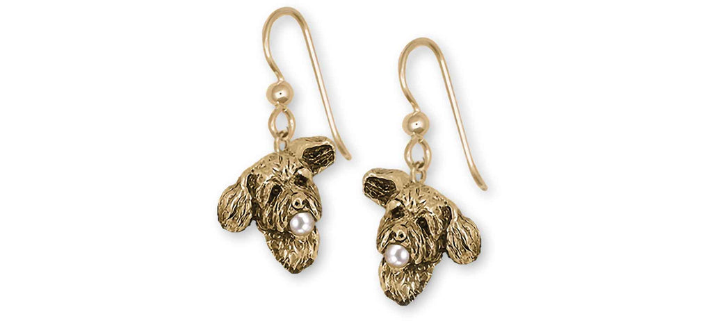 Goldendoodle Charms Goldendoodle Earrings 14k Gold Vermeil And Cultured Pearl Goldendoodle Jewelry Goldendoodle jewelry