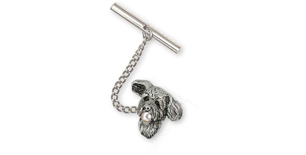 Goldendoodle Charms Goldendoodle Tie Tack Sterling Silver And Pearl Goldendoodle Jewelry Goldendoodle jewelry