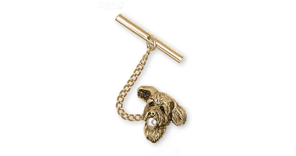 Goldendoodle Charms Goldendoodle Tie Tack 14k Gold Vermeil And Pearl Goldendoodle Jewelry Goldendoodle jewelry