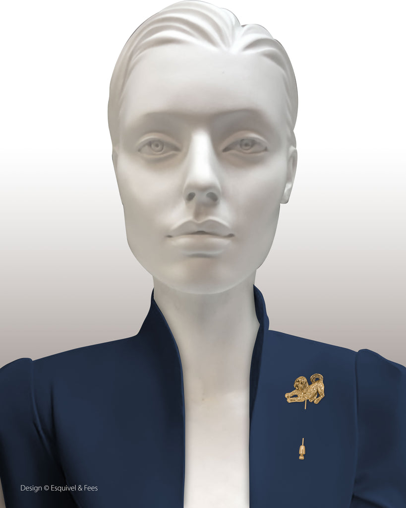 Goldendoodle Brooch Pin 14k Gold Vermeil Handmade Goldendoodle Jewelry  GDL19-STPVM