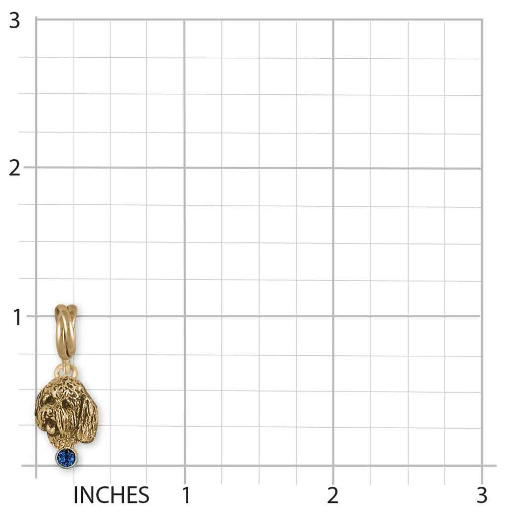 Goldendoodle Pandora Charm Slide 14k Yellow Gold Handmade Goldendoodle Jewelry This Charm Will Fit A Pandora® Slide Bracelet GDL19H-2SPNSG