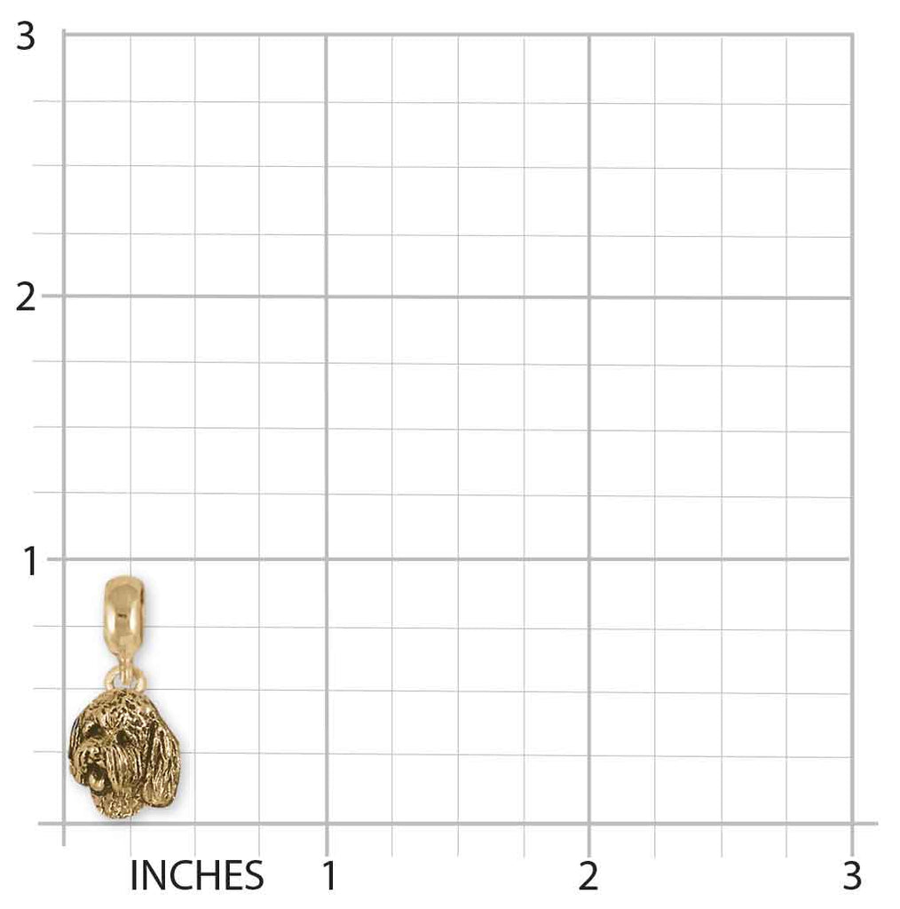 Goldendoodle Pandora Charm Slide 14k Yellow Gold Handmade Goldendoodle Jewelry This Charm Will Fit A Pandora® Slide Bracelet GDL19H-PNSG