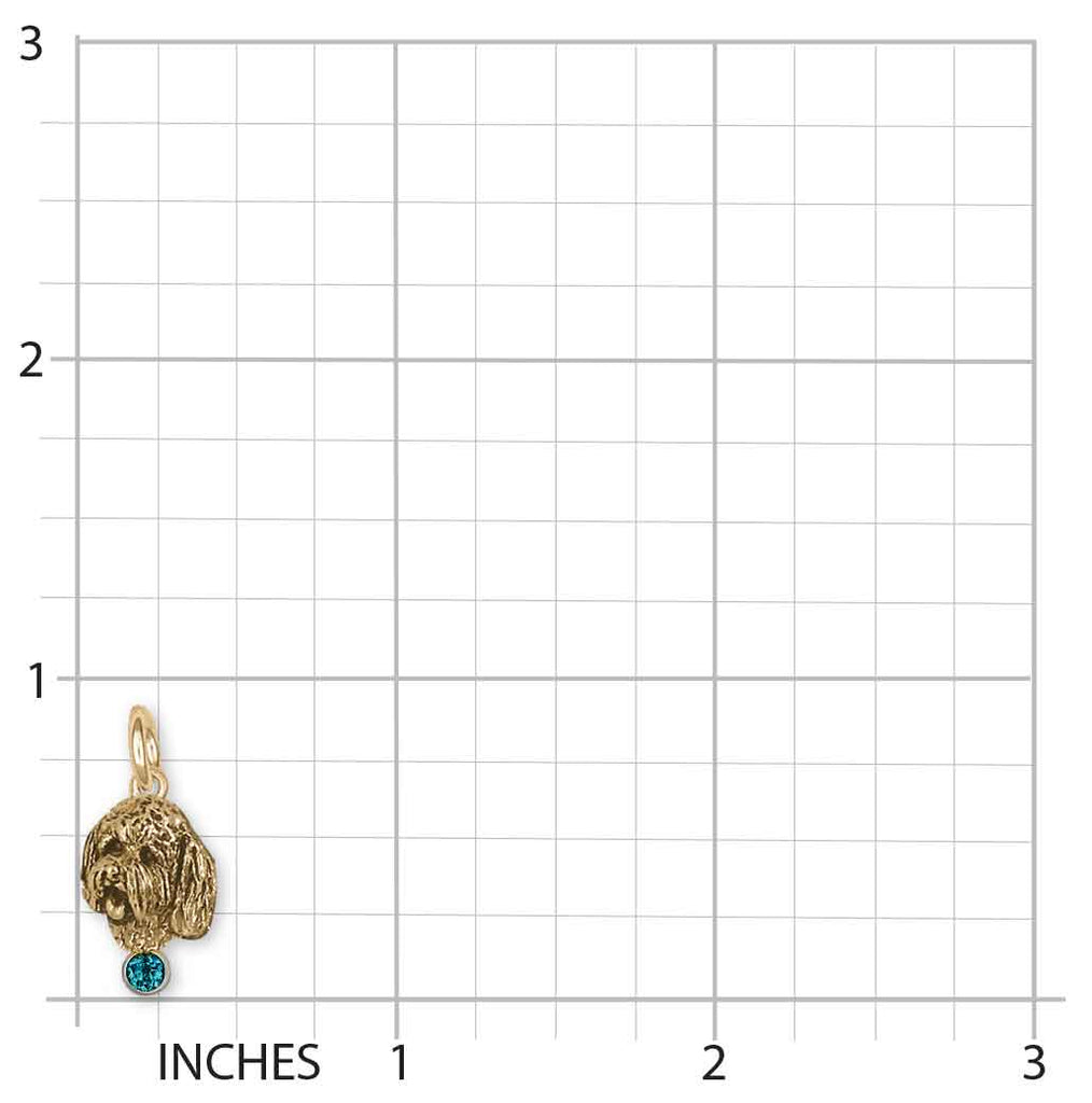Goldendoodle Charm 14k Yellow Gold Handmade Goldendoodle Jewelry  GDL19H-SCG