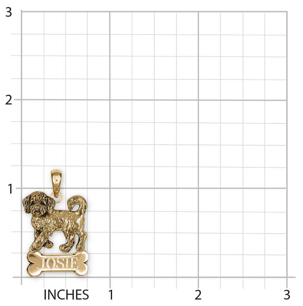 Goldenoodle Personalized Pendant 14k Gold Vermeil Handmade Goldendoodle Jewelry  GDL20-NPVM