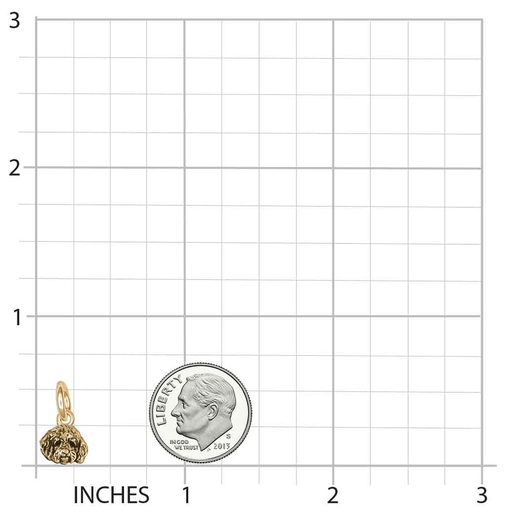 Goldendoodle Charm 14k Yellow Gold Handmade Goldendoodle Jewelry  GDL5H-CG