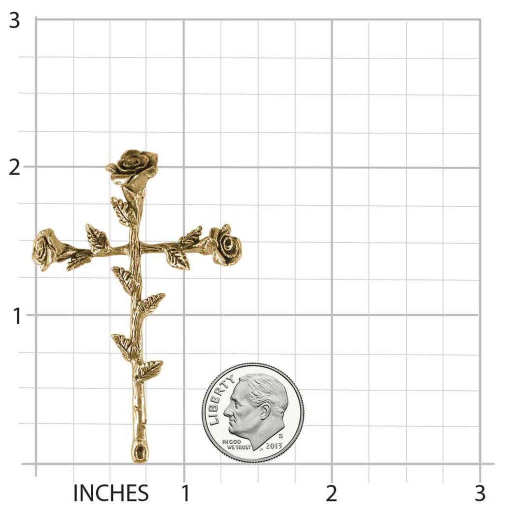 Rose Cross Pendant Jewelry 14k Gold Vermeil Handmade Flower Pendant RS10-PRvm