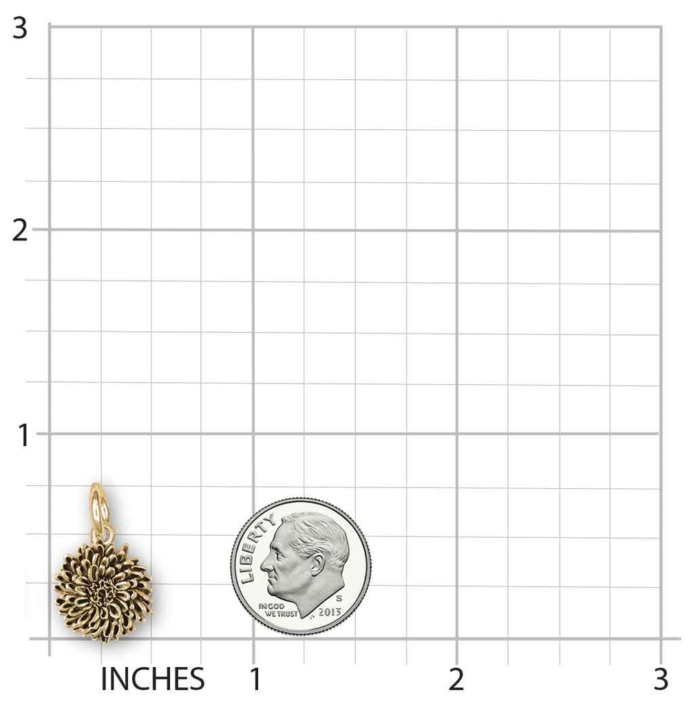 Chrysanthemum Charm Jewelry 14k Gold Handmade Flower Charm CRY2X-CG