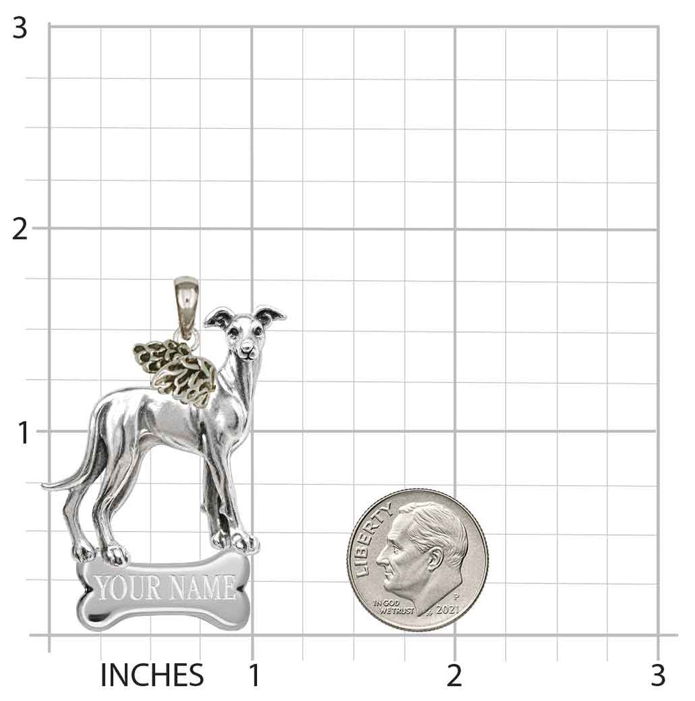 Greyhound Pendant Sterling Silver, Handmade Dimensional Greyhound Dog Necklace, Sighthound Jewelry Gift