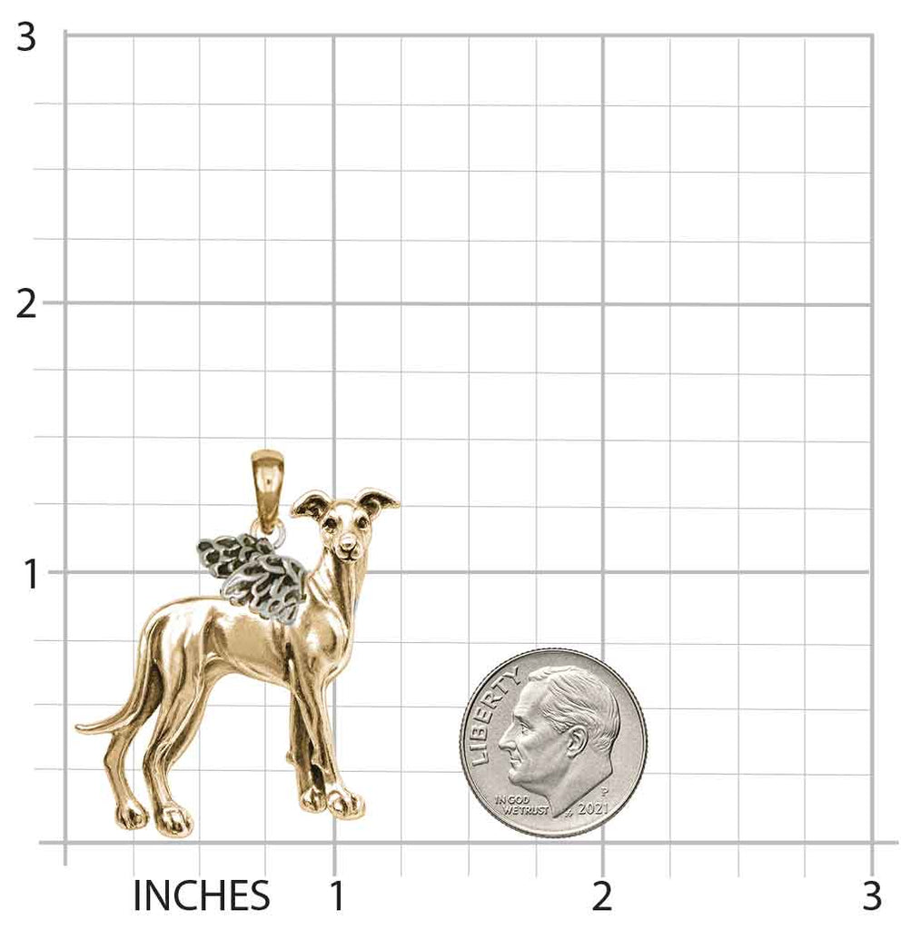 Greyhound Pendant 14K Gold Vermeil, Handmade Greyhound Dog Necklace Charm, Sighthound Jewelry Gift