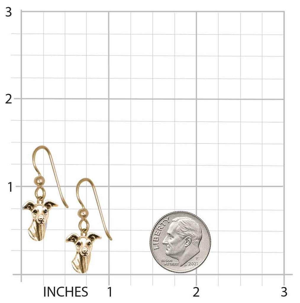 Greyhound Earrings 14K Gold Vermeil, Handmade Greyhound Dog Earrings, Sighthound Jewelry Gift