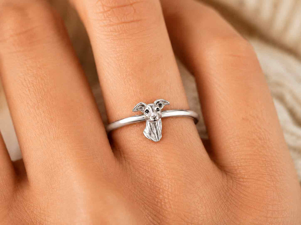 Greyhound Ring Sterling Silver, Handmade Greyhound Dog Ring, Sighthound Jewelry Gift