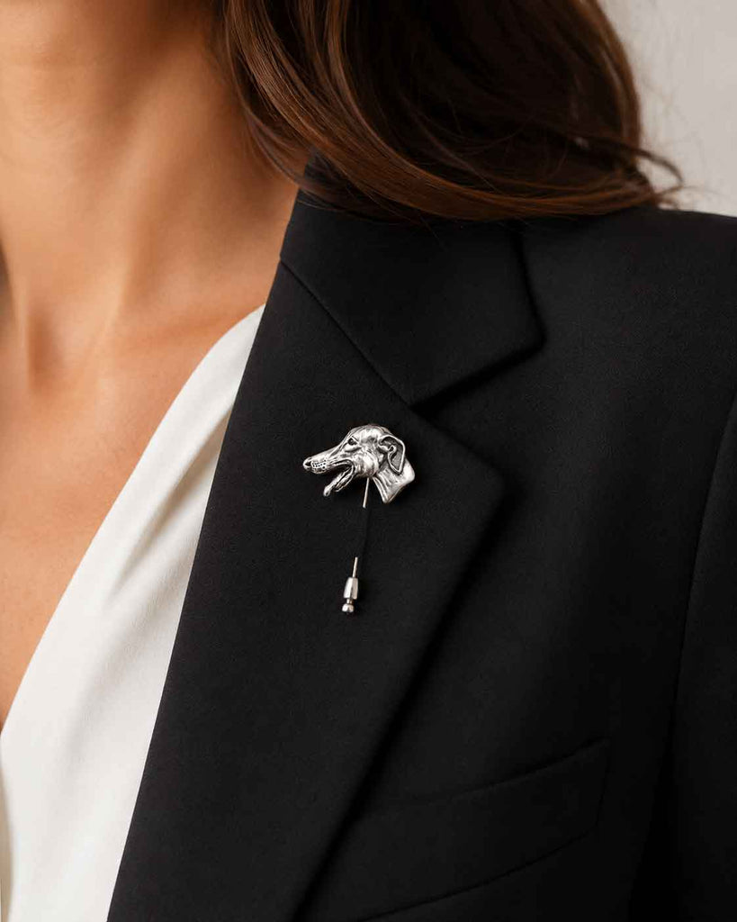Greyhound Stick Pin, Handmade Dimensional Greyhound Dog Jewelry, Greyhound Lapel Pin Gift, GRH2-STP