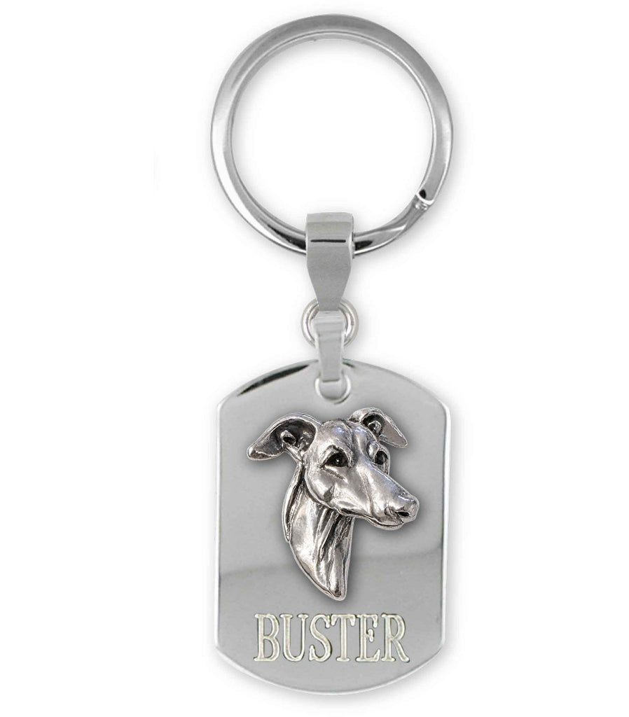 Greyhound Charms Greyhound Key Ring Sterling Silver And Stainless Steel Greyhound Jewelry Greyhound jewelry