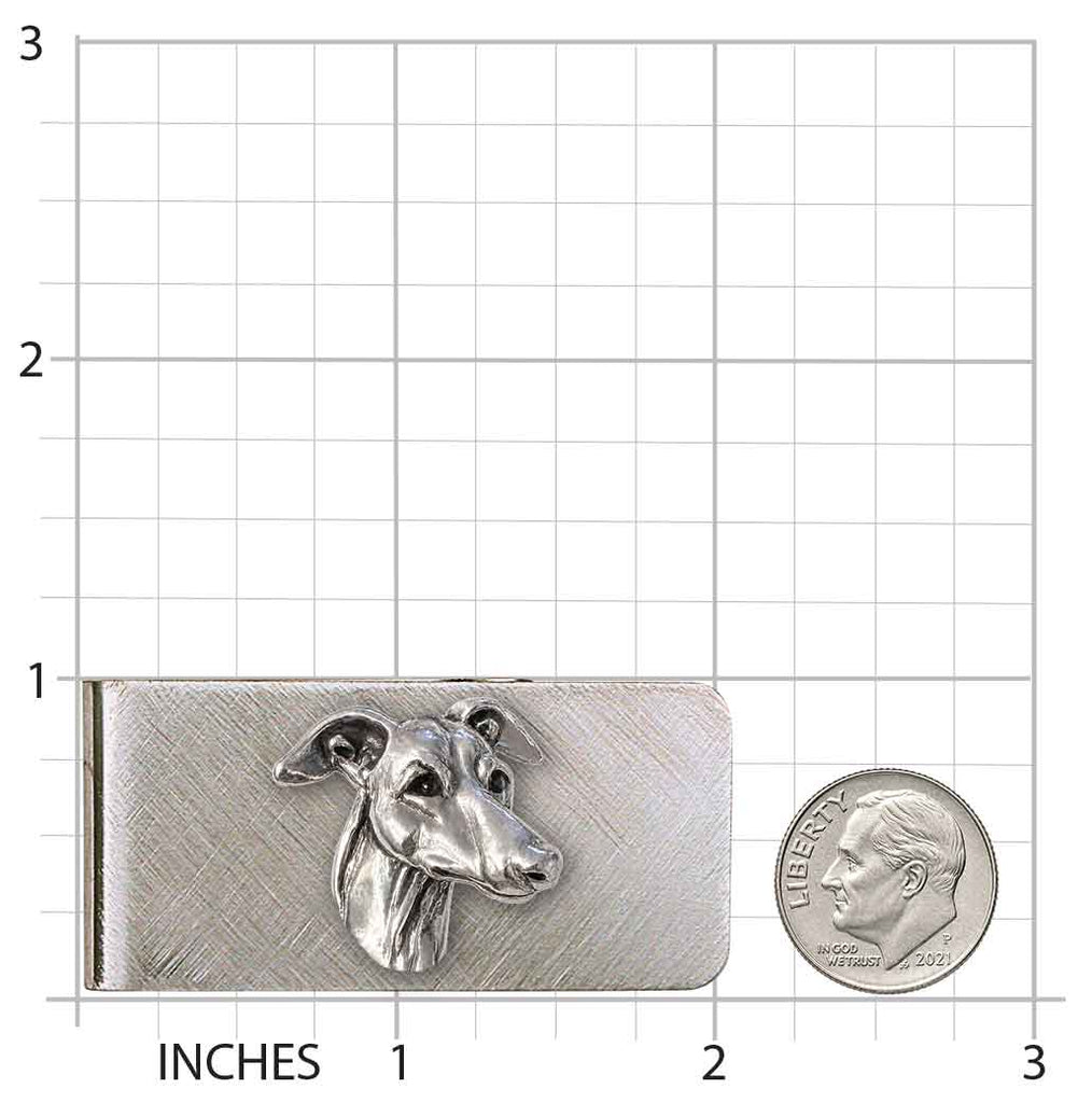 Greyhound Money Clip Sterling Silver Stainless Steel Handmade Greyhound Gift for Men Engraved Dog Money Holder