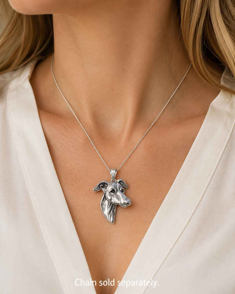 Greyhound Pendant Sterling Silver Handmade Greyhound Necklace Dog Jewelry Greyhound Owner Gift Sighthound Pendant