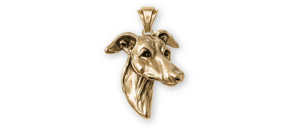 Greyhound Charms Greyhound Pendant Yellow Bronze Greyhound Jewelry Greyhound jewelry