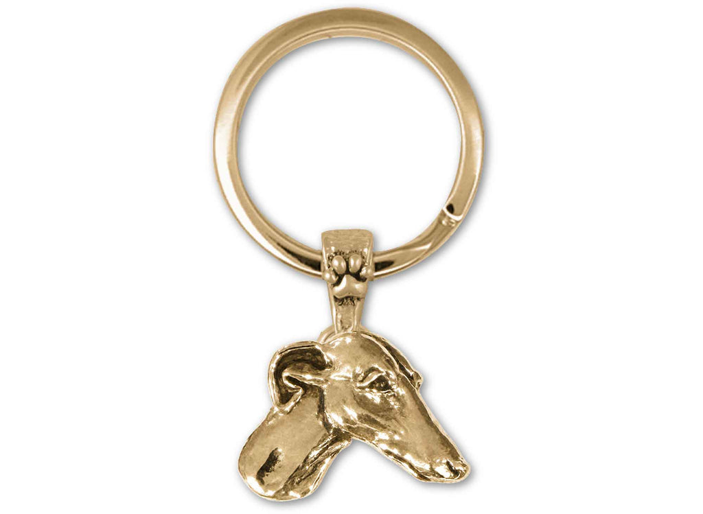 Greyhound Charms Greyhound Key Ring Yellow Bronze Greyhound Jewelry Greyhound jewelry
