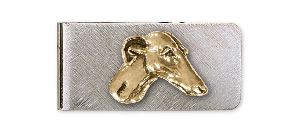 Greyhound Charms Greyhound Money Clip Stainless Steel And Yellow Bronze Greyhound Jewelry Greyhound jewelry