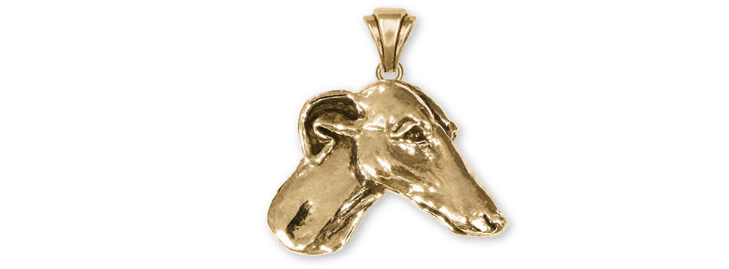 Greyhound Charms Greyhound Pendant Yellow Bronze Greyhound Jewelry Greyhound jewelry