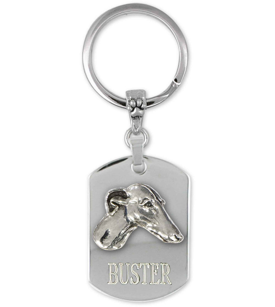 Greyhound Charms Greyhound Key Ring Sterling Silver And Stainless Steel Greyhound Jewelry Greyhound jewelry