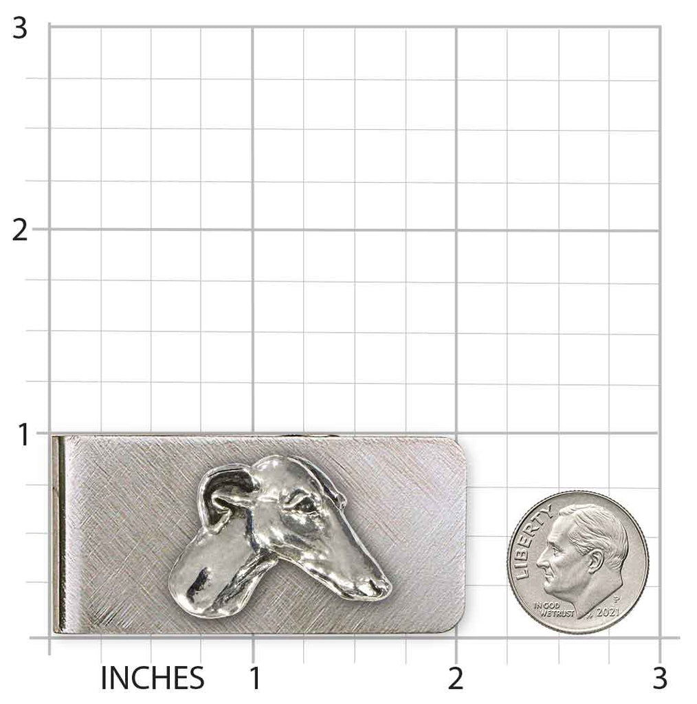 Greyhound Money Clip Sterling Silver and Stainless Steel Handmade Greyhound Dog Jewelry Gift for Greyhound Owner