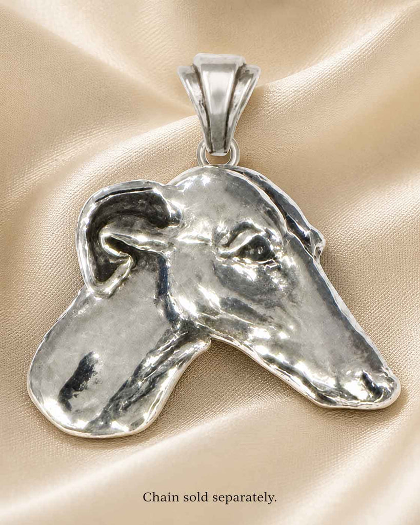 Greyhound Pendant Sterling Silver Handmade Greyhound Dog Necklace Jewelry Gift for Greyhound Owner