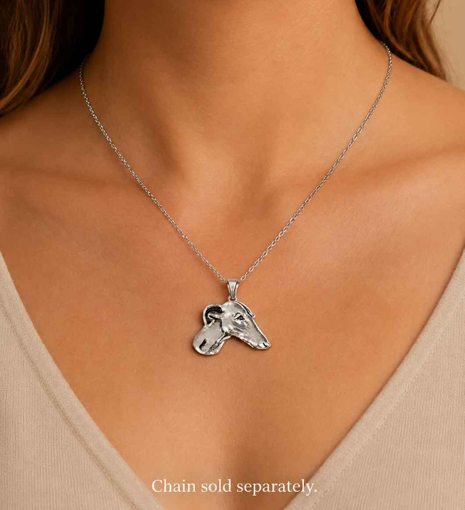 Greyhound Pendant Sterling Silver Handmade Greyhound Dog Necklace Jewelry Gift for Greyhound Owner