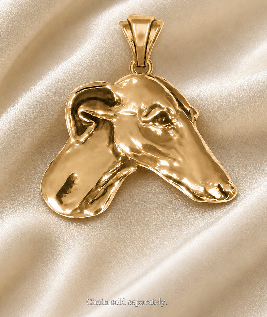 Greyhound Pendant 14K Gold Vermeil Handmade Greyhound Dog Necklace Jewelry Gift for Greyhound Owner