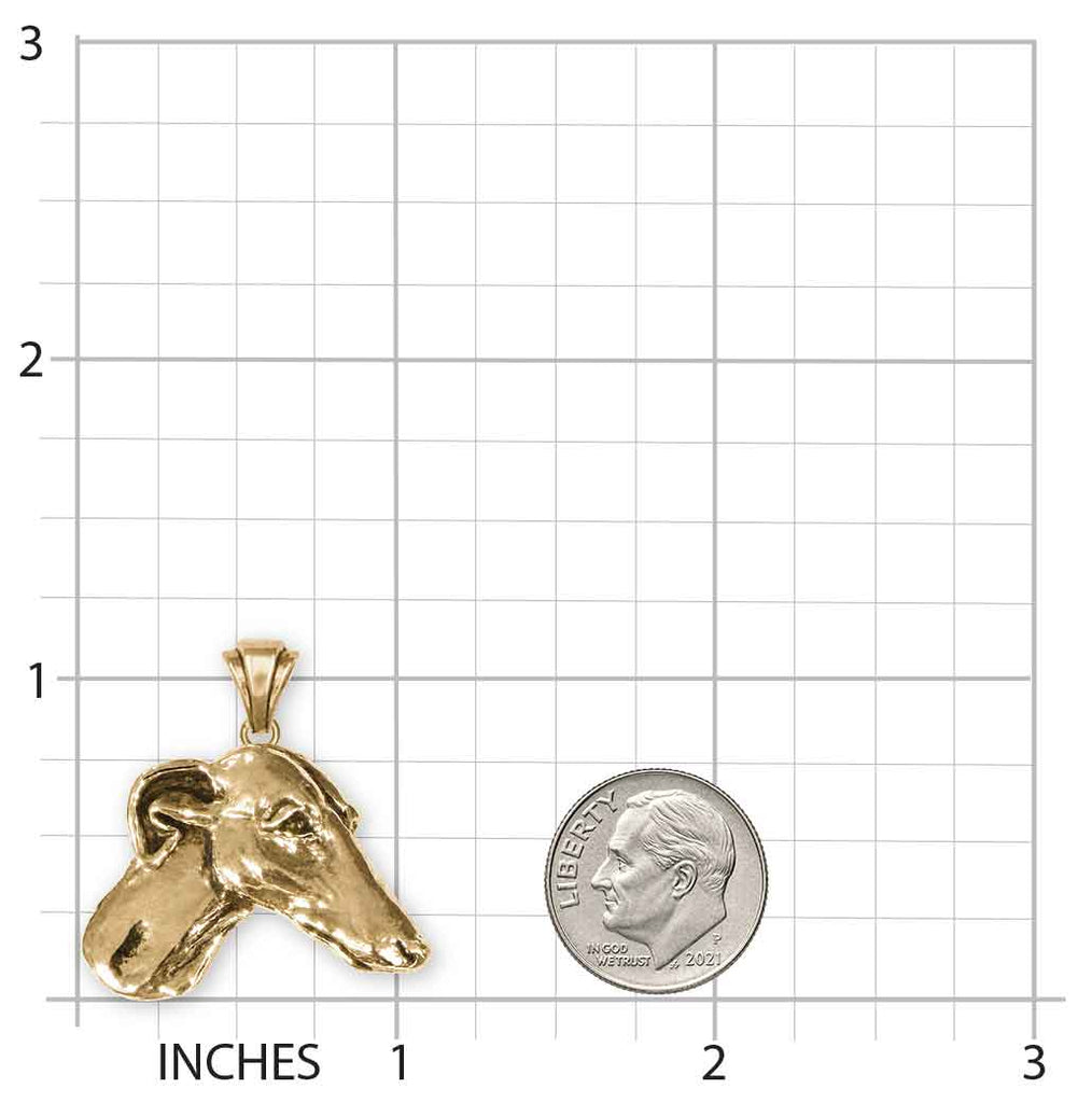 Greyhound Pendant 14K Gold Vermeil Handmade Greyhound Dog Necklace Jewelry Gift for Greyhound Owner