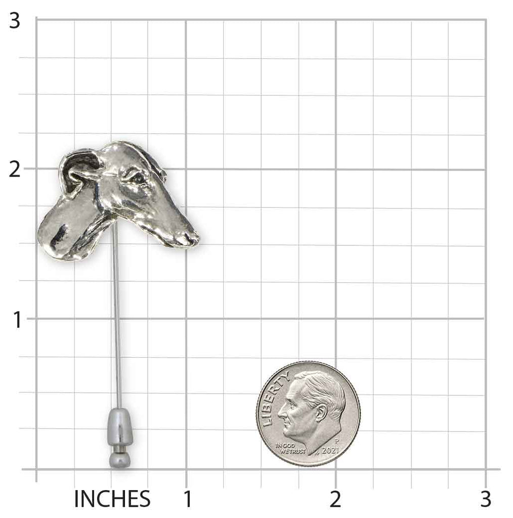 Greyhound Brooch Pin Sterling Silver Handmade Greyhound Dog Jewelry Gift for Greyhound Owner