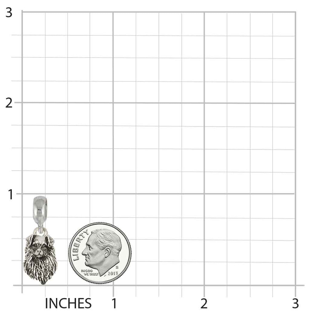 Australian Shepherd Charm Slide Jewelry Sterling Silver Handmade Dog Charm Slide AU8D-PNS