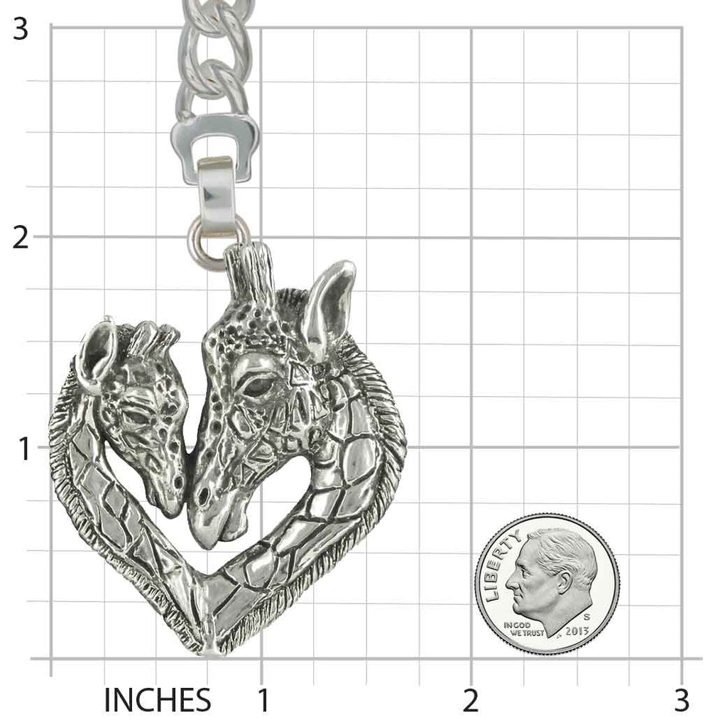 Giraffe Jewelry Sterling Silver Handmade Giraffe Key Ring  GFF1-KR