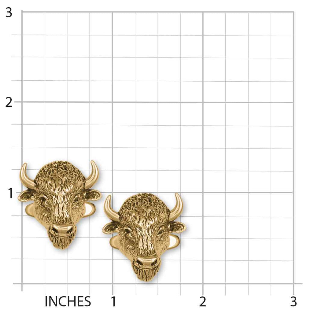 Buffalo Cufflinks Jewelry 14k Gold Vermeil Handmade Bison Cufflinks BUF1X-CLVM