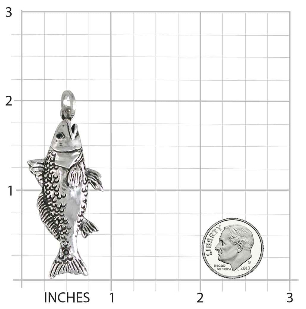 Redfish Pendant Jewelry Sterling Silver Handmade Fish Pendant RF2-P