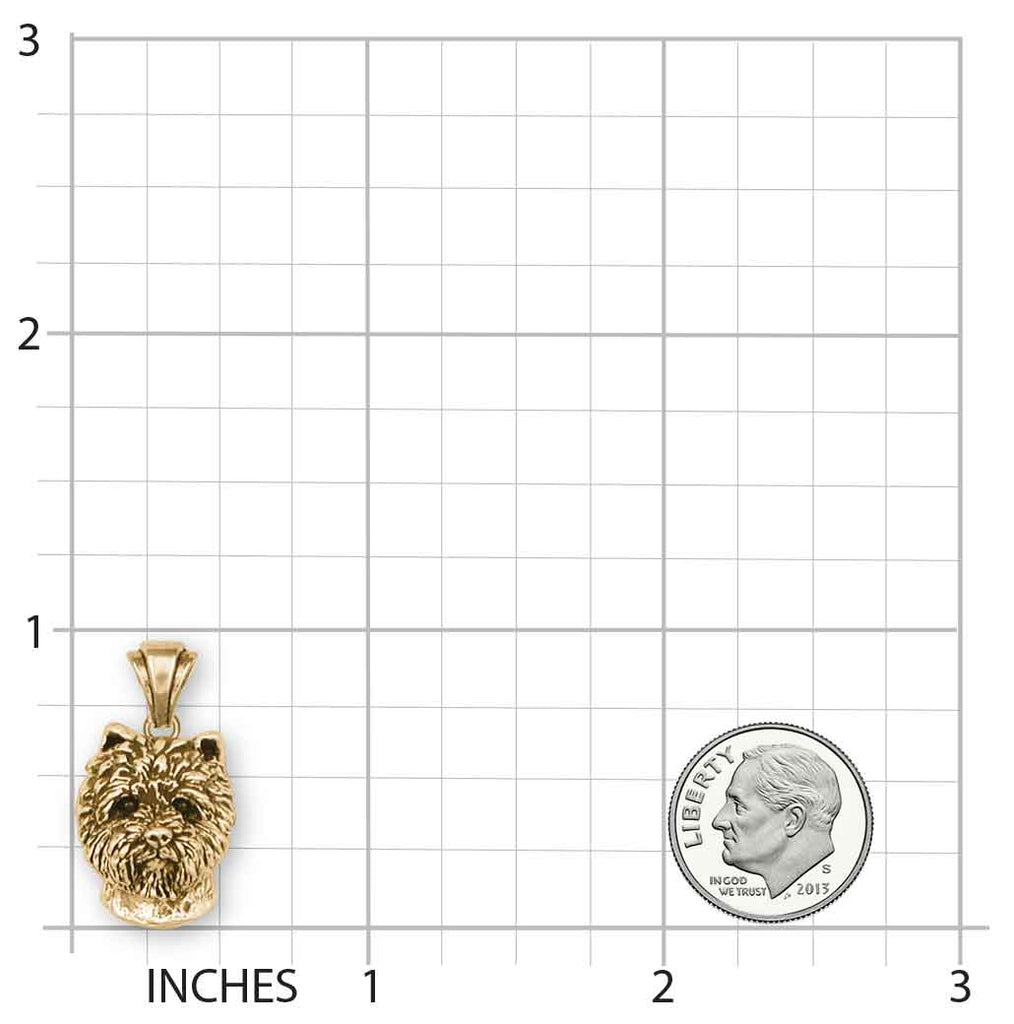 Cairn Terrier Pendant Jewelry 14K Yellow Gold Vermeil Handmade Dog Pendant CNWT2-PVM