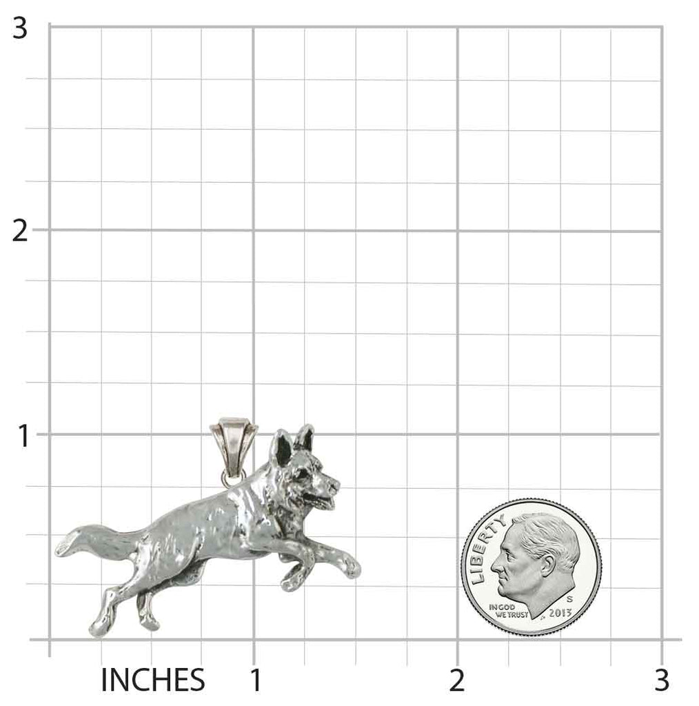 German Shepherd Pendant Jewelry Sterling Silver Handmade Dog Pendant GS9-P