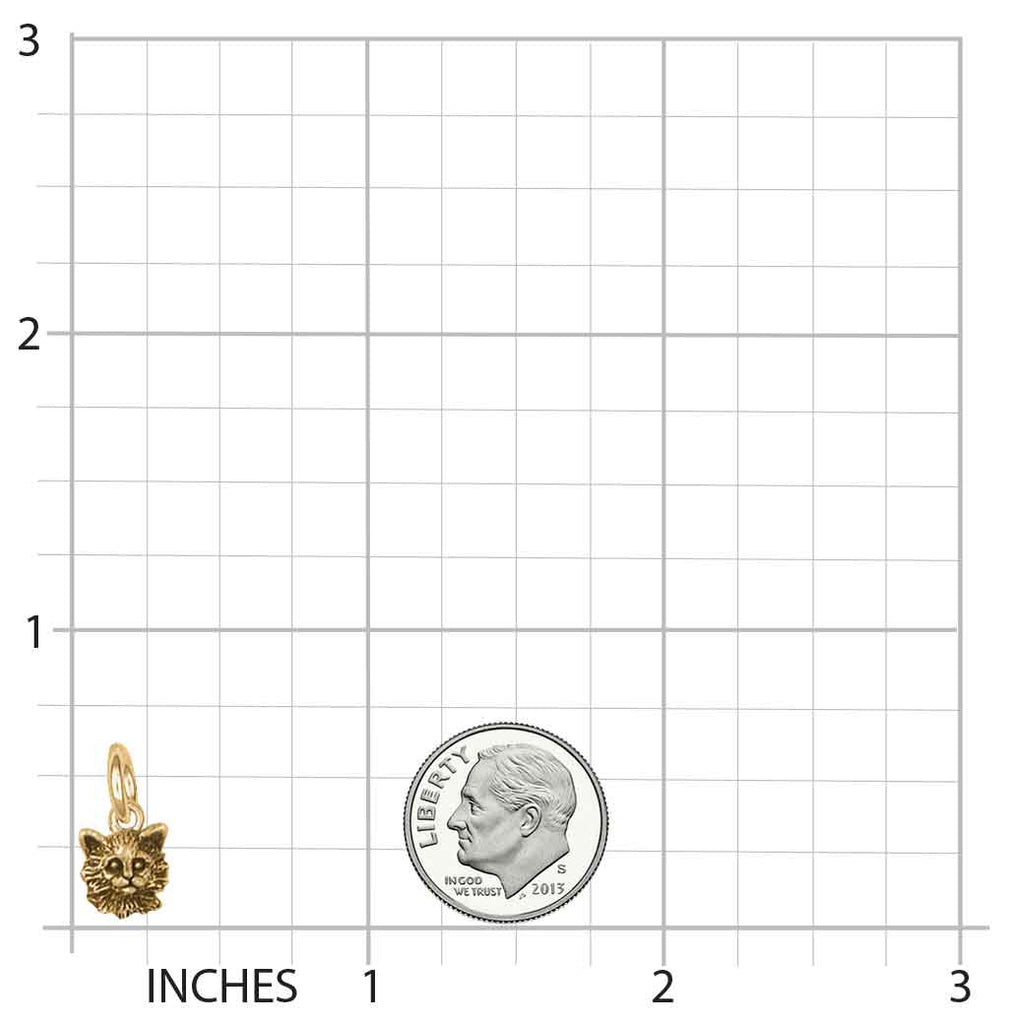 Maine Coon Charm Jewelry 14k Gold Handmade Cat Charm MN8H-CG
