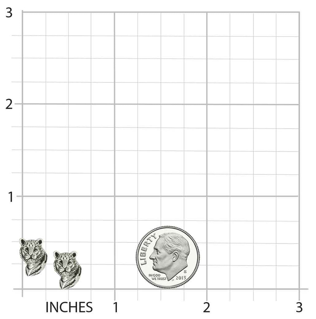 Tiger Jewelry Sterling Silver Handmade Tiger Earrings  TIG1H-E