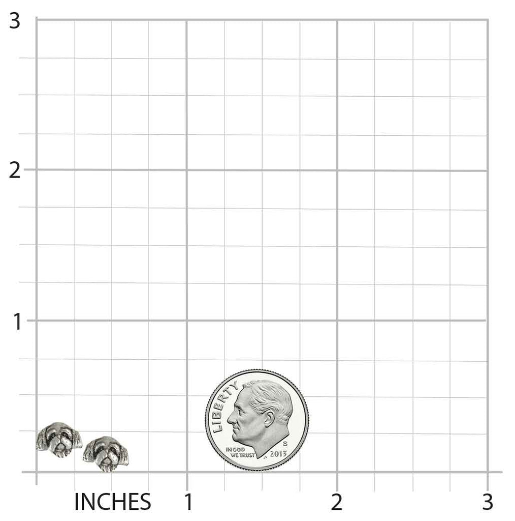 Shih Tzu Earrings Handmade Sterling Silver Jewelry SZ27H-E