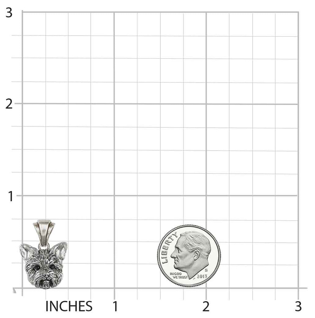 Yorkie Jewelry Sterling Silver Handmade Yorkshire Terrier Pendant YK381XH-P