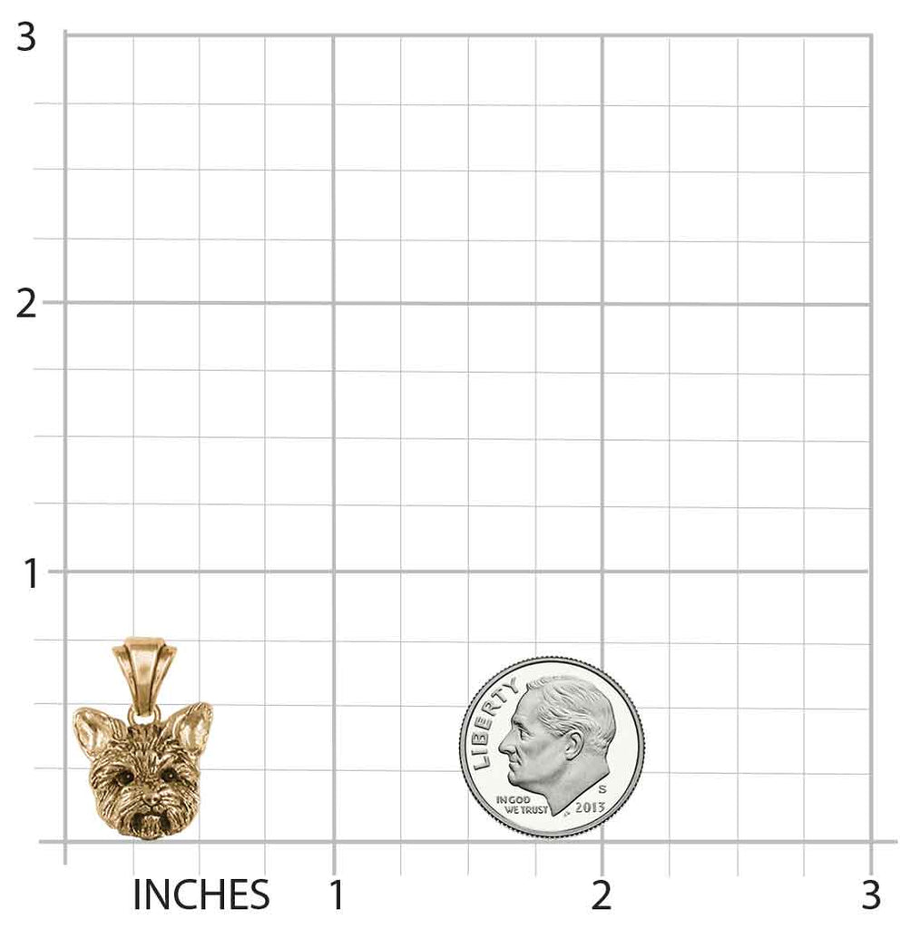 Yorkie Jewelry 14k Gold Handmade Yorkshire Terrier Pendant YK381XH-PG
