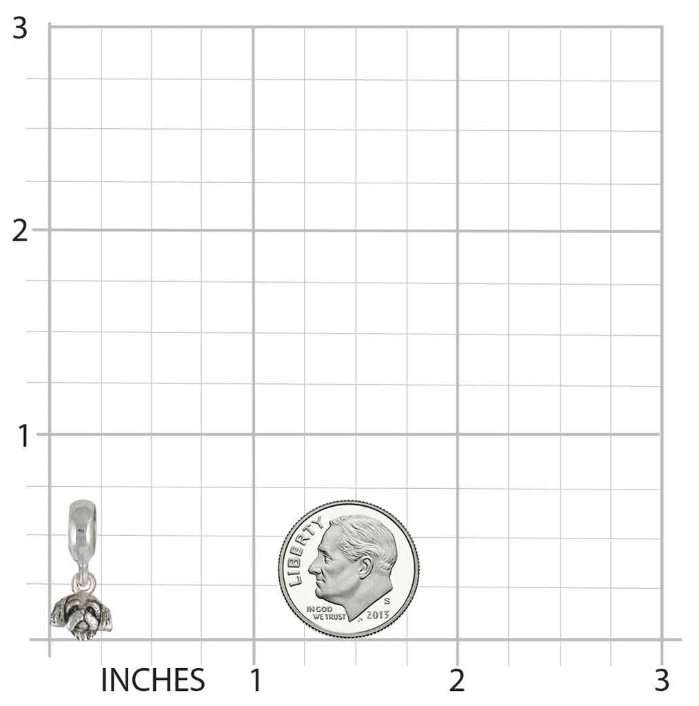 Shih Tzu Charm Slide Sterling Silver Jewelry SZ27H-PNS