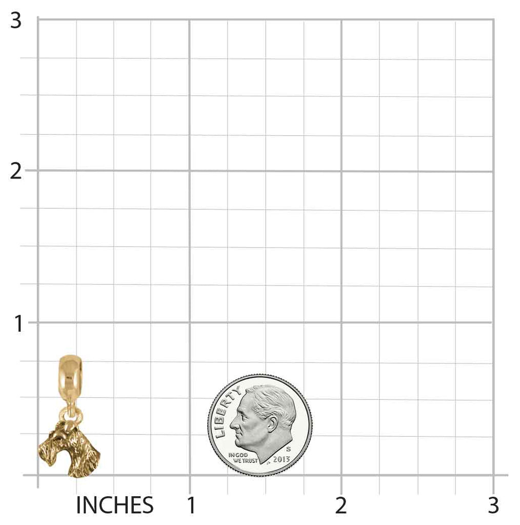 Fox Terrier Jewelry Gold Vermeil Handmade Fox Terrier Charm Slide This Charm Will Fit A Pandora® Slide Bracelet FXT3H-PNSVM
