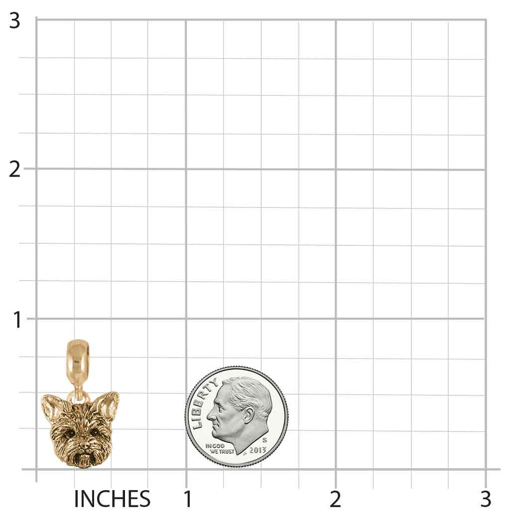 Yorkie Jewelry 14k Gold Handmade Yorkshire Terrier Charm Slide YK381XH-PNSG